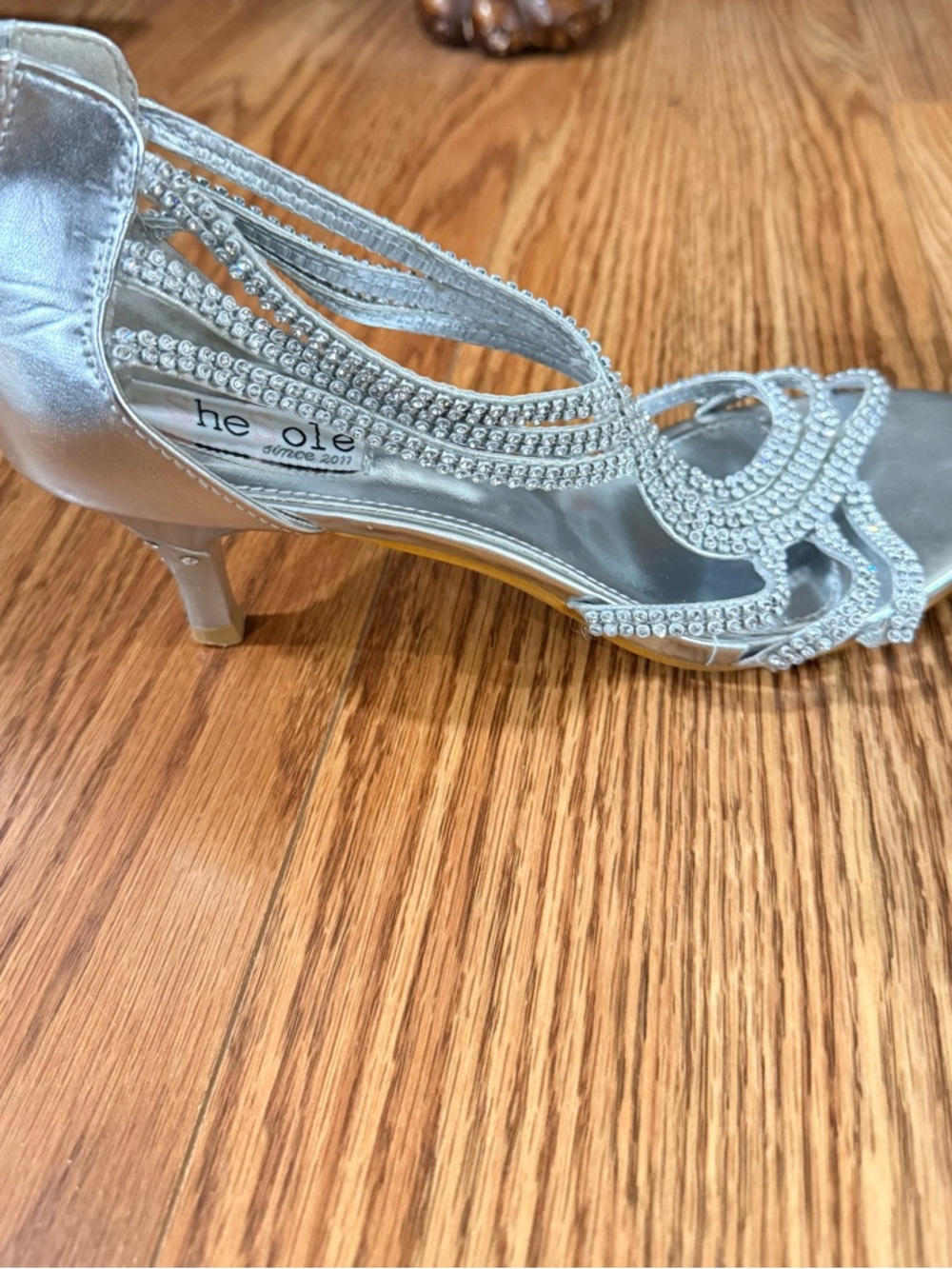 Silver Embellished Evening Sandals